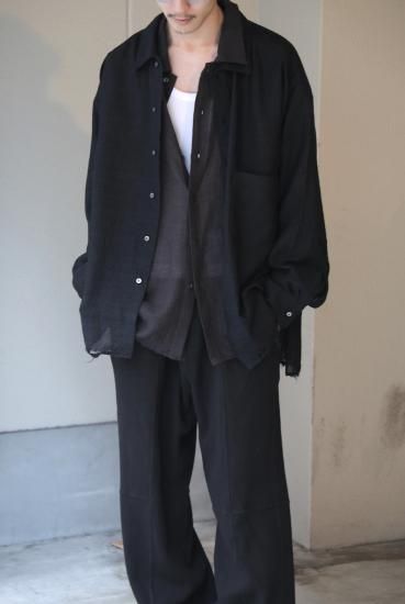 ANCELLM アンセルム WOOL KERSEY TAILORED SHIRT WOOL KERSEY TAILORED SHIRT(BLACK) – ANCELLM