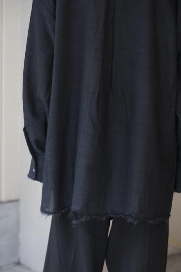 ANCELLM | アンセルム WOOL KERSEY SHIRT(BLACK) / ウールカルゼ