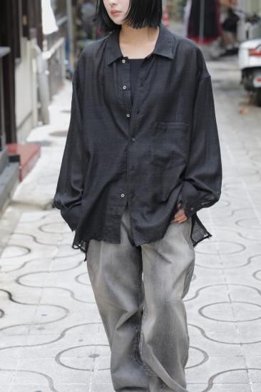 ANCELLM | アンセルム WOOL KERSEY SHIRT(BLACK) / ウールカルゼ