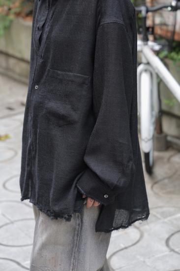 ANCELLM | アンセルム WOOL KERSEY SHIRT(BLACK) / ウールカルゼシャツ
