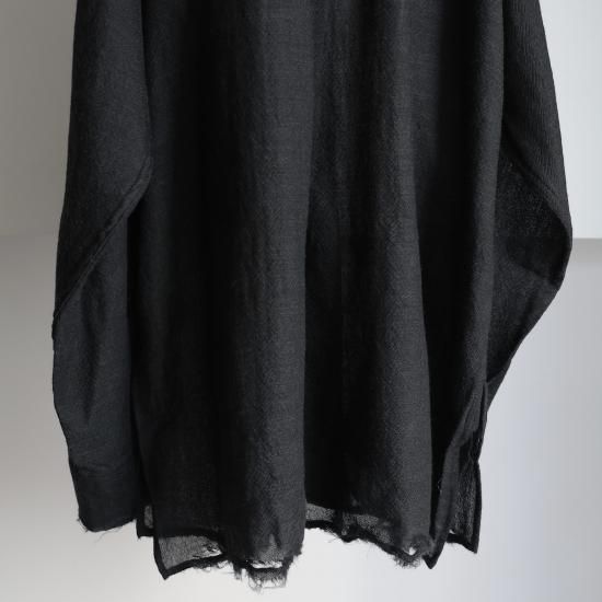 アンセルム　ウールシャツ23aw ANCELLM | アンセルム WOOL KERSEY SHIRT(BLACK) / ウールカルゼ