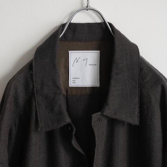 ANCELLM | アンセルム WOOL KERSEY SHIRT(BROWN) / ウールカルゼシャツ