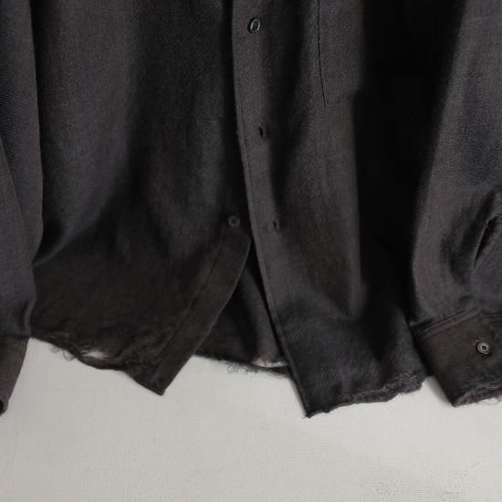 ANCELLM | アンセルム WOOL KERSEY SHIRT(BROWN) / ウールカルゼシャツ