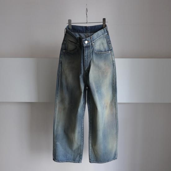 ancellm シューカットデニム refomed stein yoke ANCELLM - CRASH SELVEDGE SHOE CUT 5P DENIM PANTS/INDIGO | NapsNote