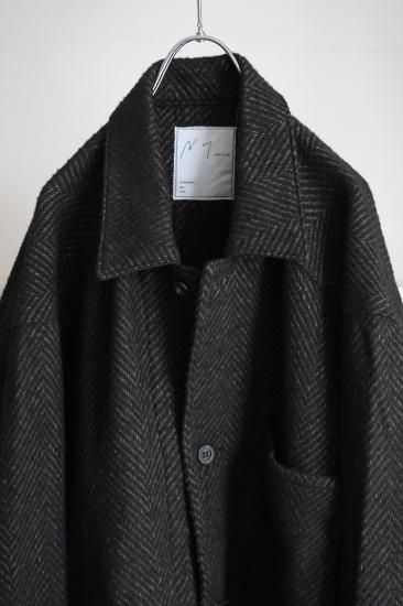 ANCELLM | アンセルム DAMAGE WOOL HERRINGBONE COVER ALL(BROWN