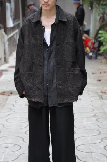 【新品】ANCELLMダメージウールヘリンボーン カバーオール25AW 完売 新品】ANCELLMダメージウールヘリンボーン カバーオール25AW