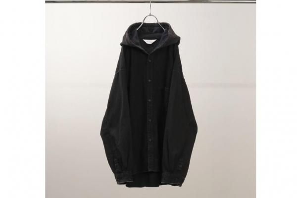 ANCELLM | アンセルム DENIM HOODIE SHIRT(BLACK) / デニムフーディー