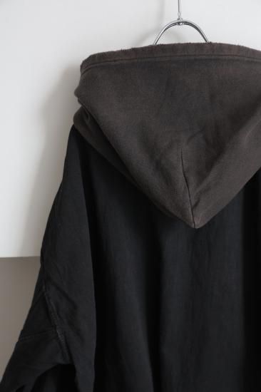 ANCELLM | アンセルム DENIM HOODIE SHIRT(BLACK) / デニムフーディー