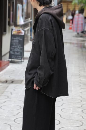 25ss ANCELLM HOODIE SHIRT アンセルム　フーディーシャツ ANCELLM アンセルム 25SS HOODIE SHIRT フーディーシャツ 2 ブラック