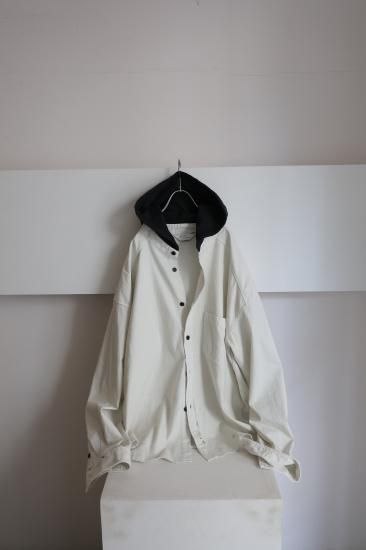 ANCELLM | アンセルム DENIM HOODIE SHIRT(WHITE) / デニムフーディー