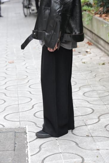 パンツ 24AW ANCELLM WOOL WIDE EASY TUCK SLACKS WOOL WIDE EASY TUCK SLACKS(DARK BROWN) - H-L