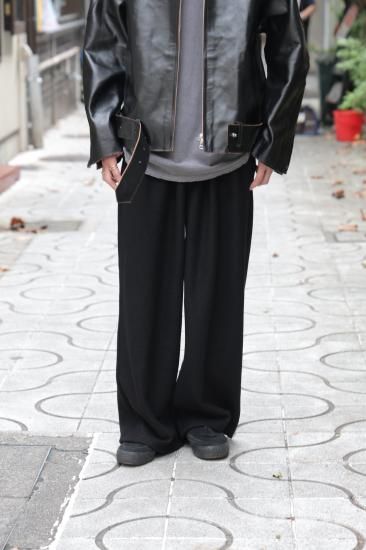 パンツ 24AW ANCELLM WOOL WIDE EASY TUCK SLACKS WOOL WIDE EASY TUCK SLACKS(DARK BROWN) - H-L