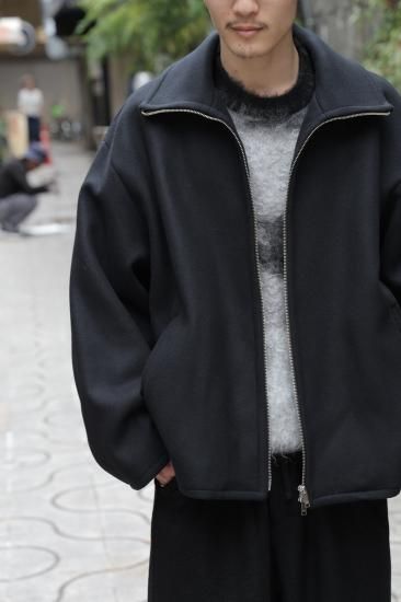 【新品】Circle melton blouson サークル メルトン ブルゾン YOKE | Melton Stand Collar Zip Blouson(BLACK) | メルトン