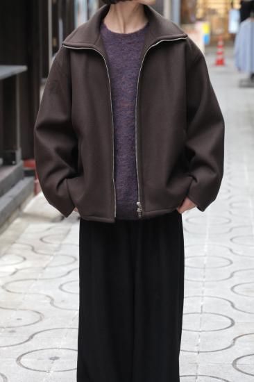 【新品】Circle melton blouson サークル メルトン ブルゾン YOKE | Melton Stand Collar Zip Blouson(BROWN) | メルトン