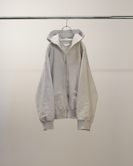 ANCELLM フーディジャケット ANCELLM | アンセルム ZIP UP HOODIE(HEATHER WHITE) / ジップ
