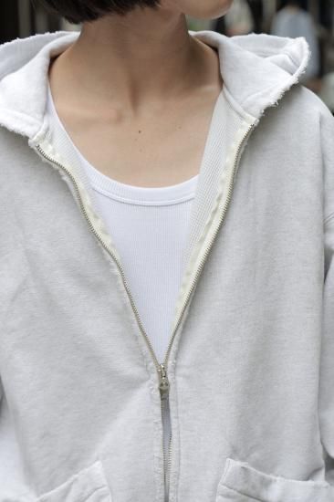 ANCELLM フーディジャケット ANCELLM | アンセルム ZIP UP HOODIE(HEATHER WHITE) / ジップ