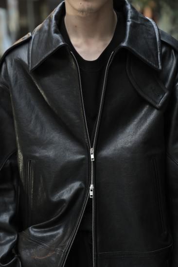 ANTHEM A / LAMB LEATHER MILITARY BLOUSON(BLACK) | ラムレザー