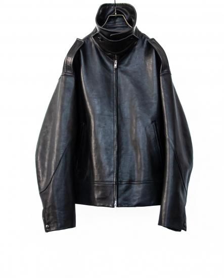 ＊o Bresci＊ミリタリーブルゾン ブラック M ANTHEM A / LAMB LEATHER MILITARY BLOUSON(BLACK) | ラムレザー