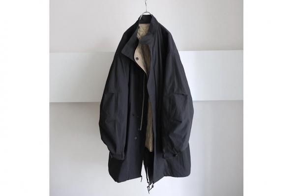 ジャケット・アウター ANTHEM A NYLON COTTON MILITARYOVER COATO ANTHEM A / アンセムエー】NYLON COTTON MILITARY OVER COAT - BLACK