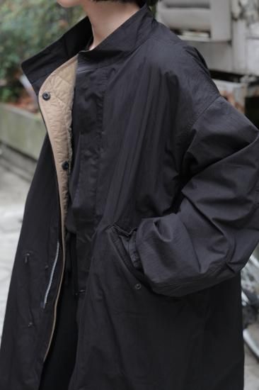 ANTHEM A / NYLON COTTON MILITARY OVER COAT (BLACK