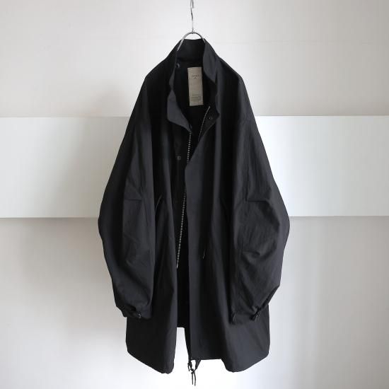 ANTHEM A / NYLON COTTON MILITARY OVER COAT (BLACK