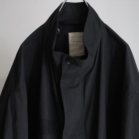 ANTHEM A / NYLON COTTON MILITARY OVER COAT (BLACK) | ナイロン
