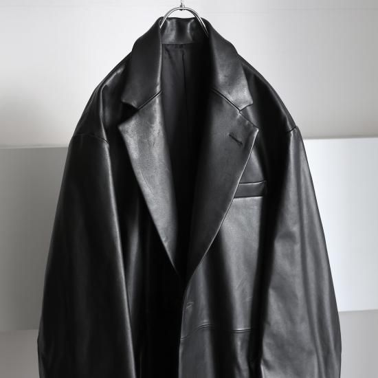 ssstein | シュタイン LAMBS LEATHER HALF COAT(BLACK) / ラムレザー