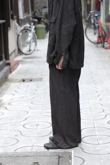 ANCELLM | アンセルム AGING LACE DOUBLE PANEL SLACKS(BLACK
