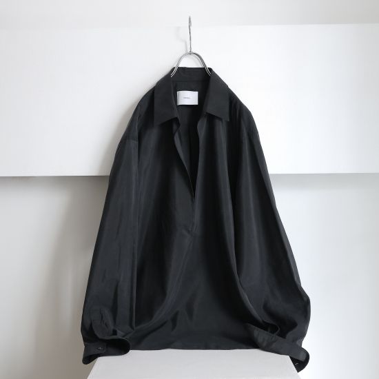 ssstein | シュタイン SILK NYLON SKIPPER SHIRT(BLACK) / シルク