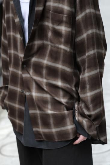 ssstein | シュタイン SILK NYLON SKIPPER SHIRT(BLACK) / シルク