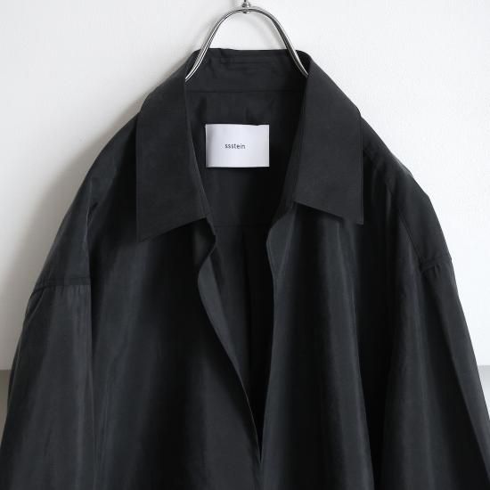 ssstein | シュタイン SILK NYLON SKIPPER SHIRT(BLACK) / シルク