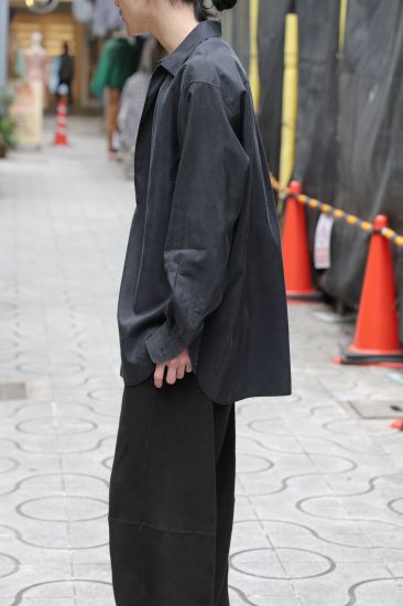 ssstein | シュタイン SILK NYLON SKIPPER SHIRT(BLACK) / シルク