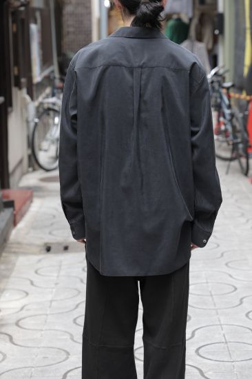 ssstein | シュタイン SILK NYLON SKIPPER SHIRT(BLACK) / シルク