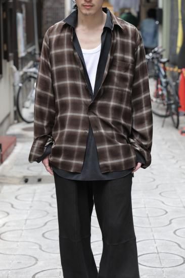 ssstein | シュタイン SILK NYLON SKIPPER SHIRT(BLACK) / シルク