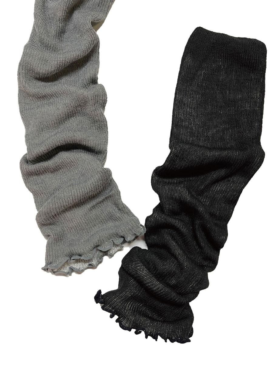 レッグウォーマー,薄手,滑らか,なめらか,締め付けない,きつくない,やわらかい,ロング,軽い,二重編み,シルク,絹,100%,春,夏,秋,冬,暑い,UV,紫外線,アーム,レッグ,アームカバー,軽い,薄い,極薄,やわらかい,フリル,ベージュ,グレー,ブラック,用,冷房,対策,寒い,日焼け,冷え,長め,長い,