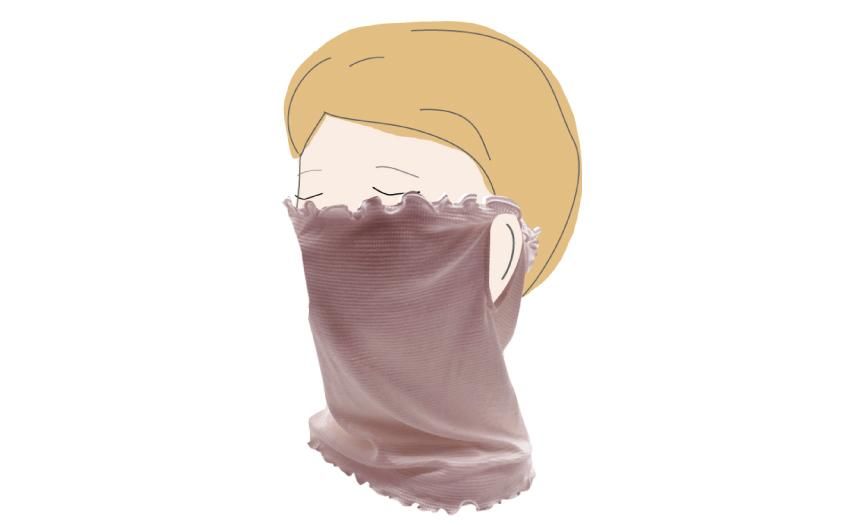 絹糸屋さん,思わずすぅーと深呼吸,忘れられない肌ざわり,シルフェイスマスク,シルクネックウォーマー,ネックゲイター,ヒメノカミ,紫外線対策,日よけ,エアコン,喉,乾燥,対策,中村忠三郎商店,UV,シミ,日焼け,日差し,カット,顔まわり,顔周り,寒い,冷える,口,薄手,肌,やさしい,シルク,