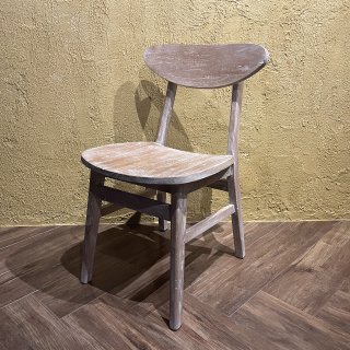 チークチェア 木製椅子 ワークチェア ダイニングチェア カフェ ウォッシュ ダメージ仕上げ チーク無垢 ホワイトウォッシュ