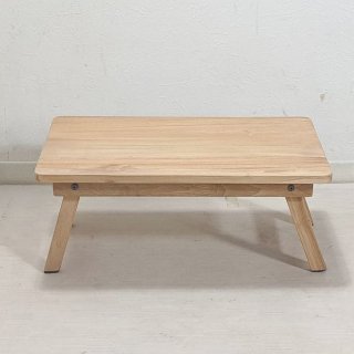 木製 チーク無垢 ミニテーブル アウトドア ローテーブル 未塗装 小ぶり 折畳 脚折れ