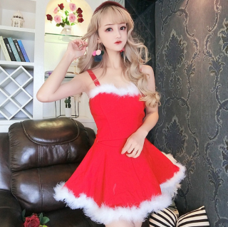 クリスマスパーティーやイベント衣装に　フレアなAラインがキュートなスカートセットアップ 2色