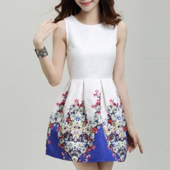 即納 ノースリーブフラワープリント華やか 花柄ワンピース ブルー3l 韓国ボディコン ワンピース激安 通販 キャバドレス 上品セクシーなお店の制服や衣装にも