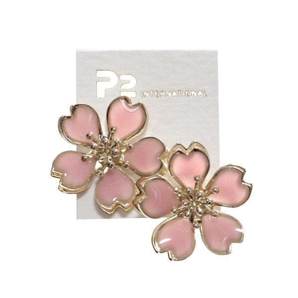 t ama◆一点物✧ピンクスノーフレークオブシディアンピアス✧花火/夜桜 p1067748.jpg