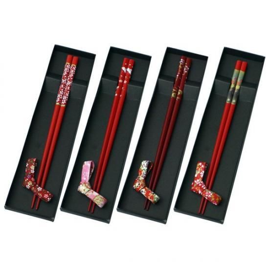 外国人に喜ばれる日本のおみやげ／若狭塗り箸＆箸置きセット
