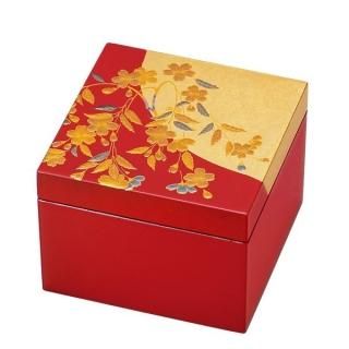蒔絵　アクセサリーボックス 未使用 エンゼル オルゴール 木製漆器 飛翔鶴 金蒔絵 ジュエリー