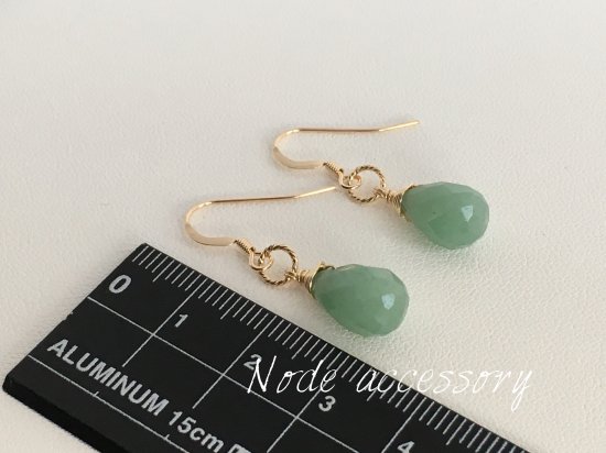 ◇再販◇ K14GF アベンチュリン ドロップカットピアス - NODE アクセサリー