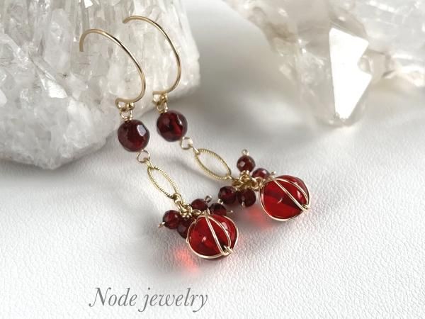 K14GF　ガーネット　ピアスチャーム　GH　チャーム K10ガーネットピアスチャーム｜ピアスチャーム｜アガット 公式