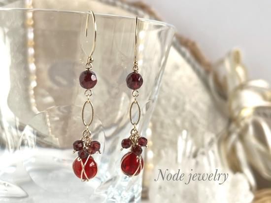 p198d【高級天然石✧】ガーネットピアス　K14仕上げ　超高品質　ギフト無料 p198d【高級天然石✧】ガーネットピアスK14仕上げ超高品質ギフト無料