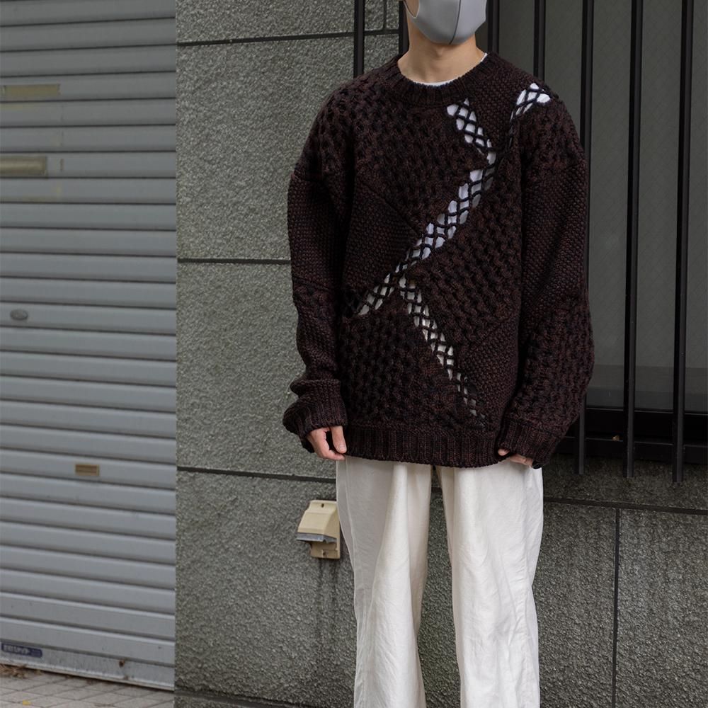 美品 ジエダ jieda MIX CABLE KNIT ニット 【オープニングセール】 www