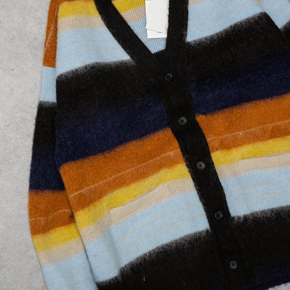 stein/ COLOR COMBINATION MOHAIR CARDIGAN