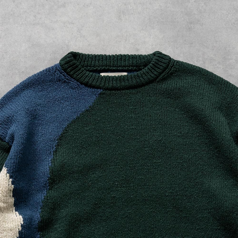 YOKE/ INTARSIA COTTON SWEATER 