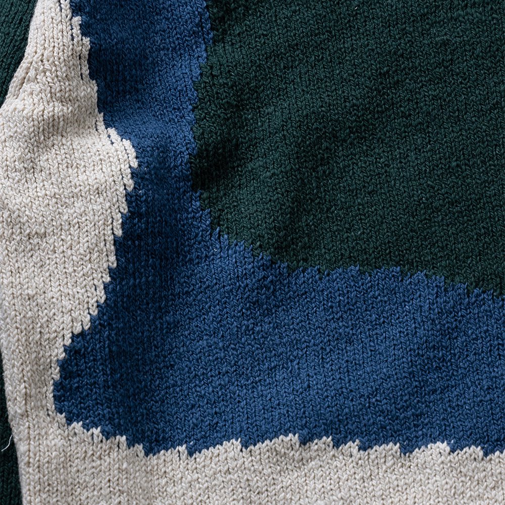 YOKE/ INTARSIA COTTON SWEATER 